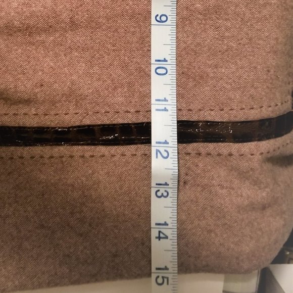 SOLD New Bebe wool and leather dress Mocha - Picture 6 of 10